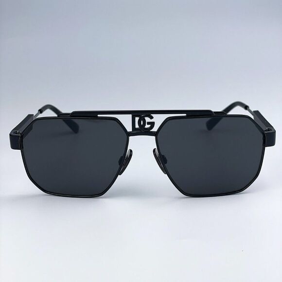 NEW D&G DG2294 01/87 Black Grey Pilot Metal Unisex Sunglasses - Picture 1 of 11